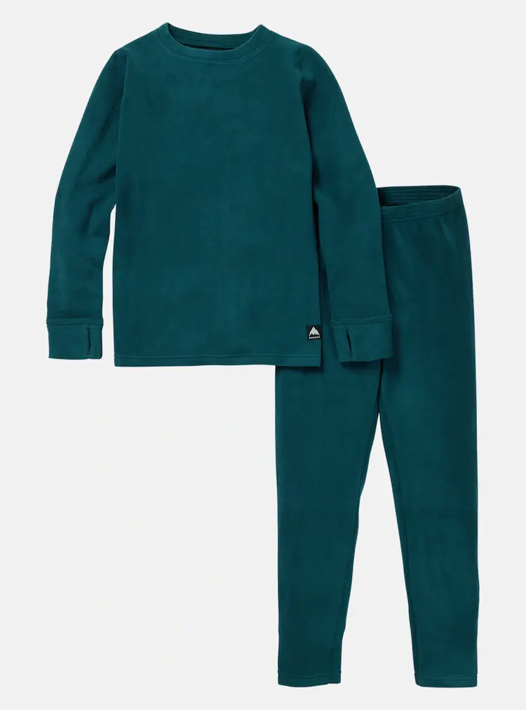Burton Kids' Fleece Base Layer Set | Deep Emerald