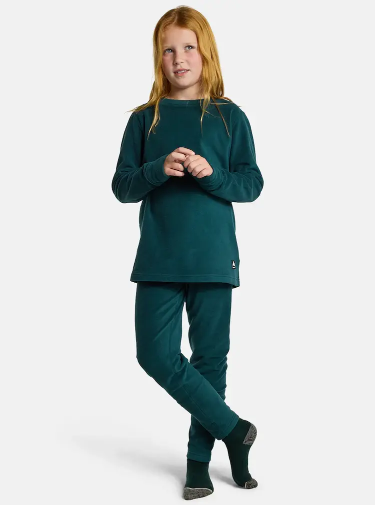 Burton Kids' Fleece Base Layer Set | Deep Emerald