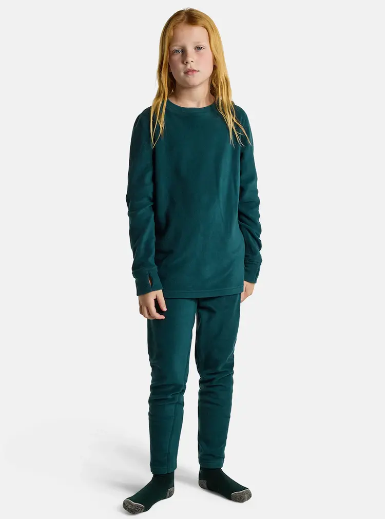 Burton Kids' Fleece Base Layer Set | Deep Emerald