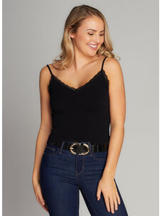 C'est Moi CEST MOI BAMBOO TANK WITH LACE BLACK OS