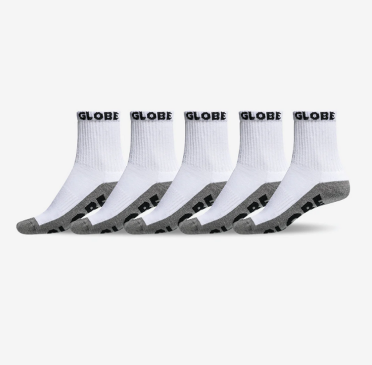 Globe Quarter Socks 5 Pack