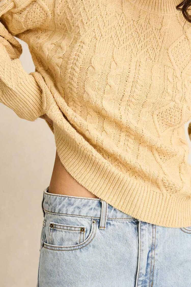 Rhythm RHYTHM PATCHWORK SWEATER SAND