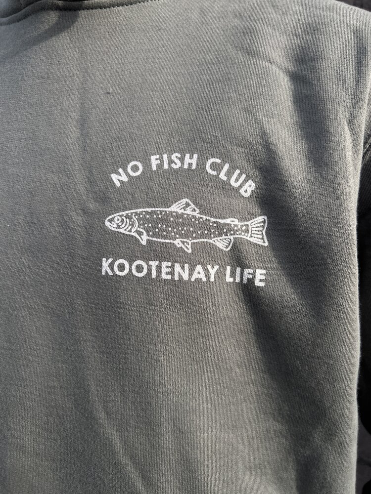 Kootenay Life No Fish Club Hood | Sage Grey