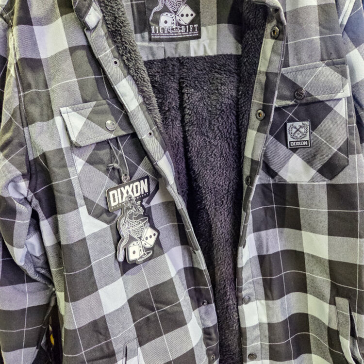 Dixxon Night Shift Sherpa Flannel | Gry/blk