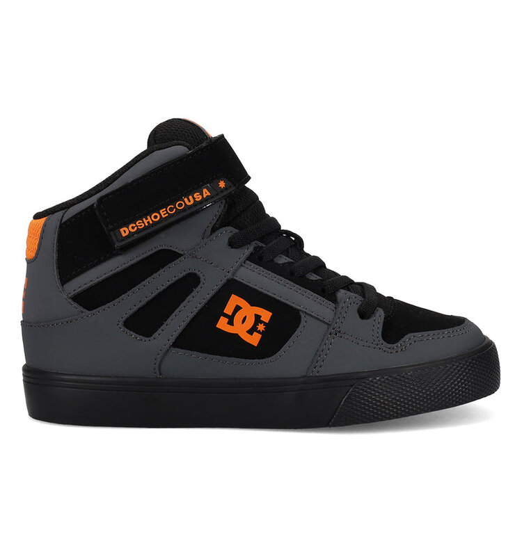 DC Kids' Pure Hi Top EV | Grey/Black/Orange