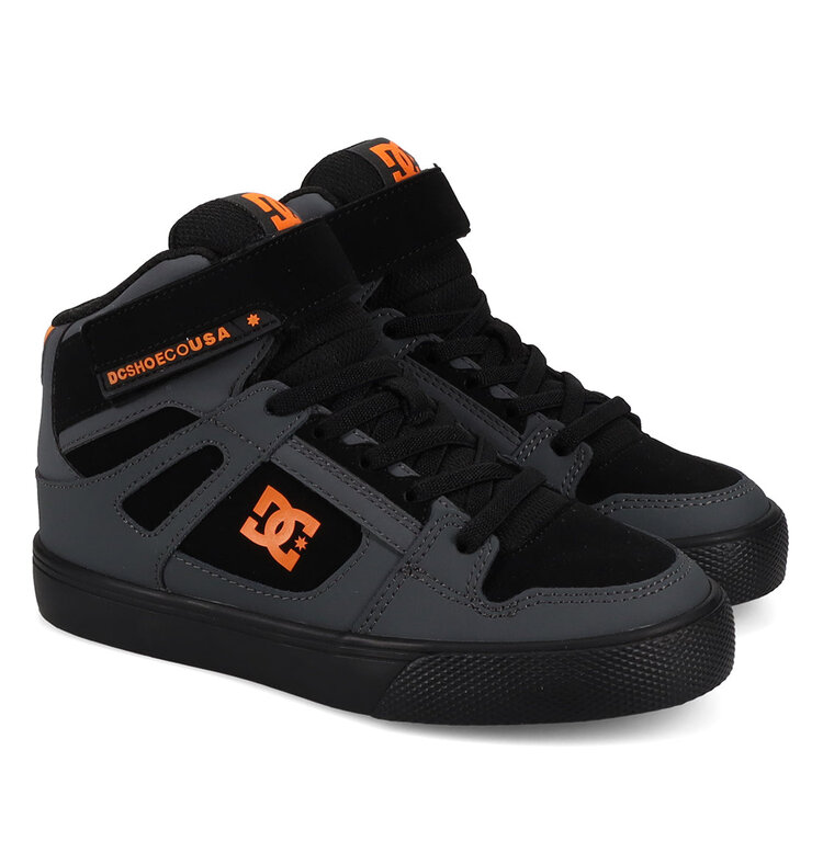 DC Kids' Pure Hi Top EV | Grey/Black/Orange