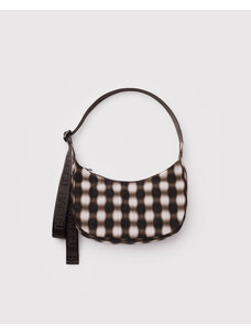 Baggu Baggu Small Nylon Crescent Bag | Blurred Gingham Brown