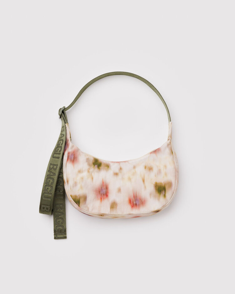 Baggu Small Nylon Crescent Bag | Abstract Floral