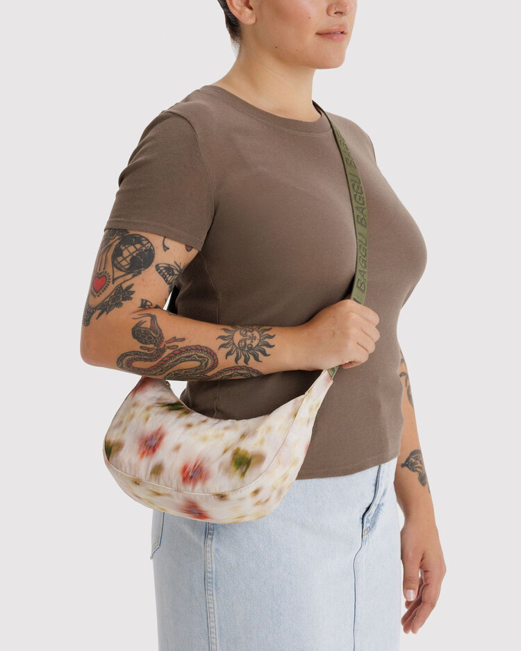 Baggu Small Nylon Crescent Bag | Abstract Floral