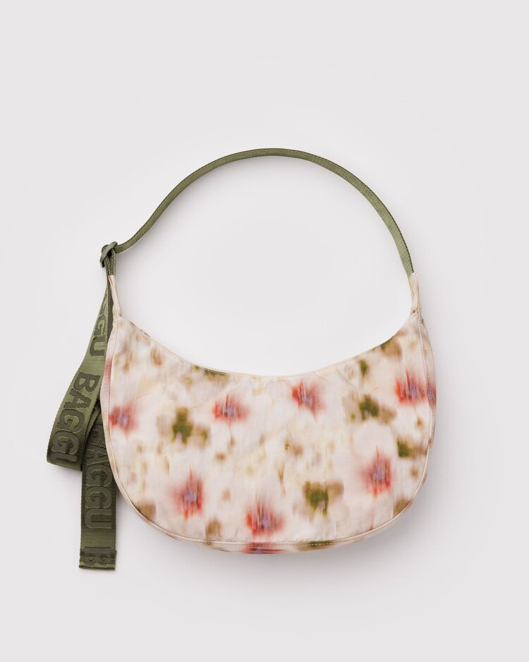 Baggu Medium Nylon Crescent Bag | Abstract Floral