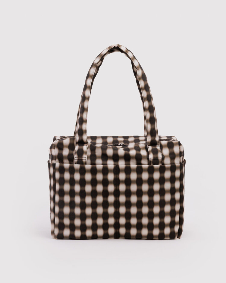 Baggu Baggu Small Cloud Carry-On | Blurred Gingham Brown