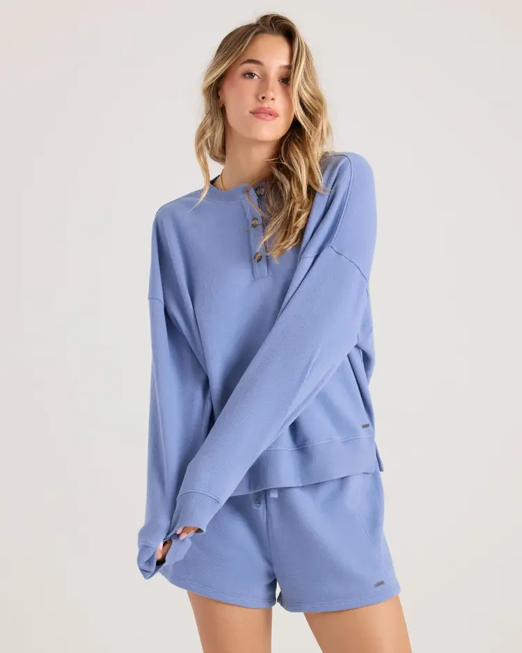 Volcom Lived In Fleece Henley | Horizon Blue
