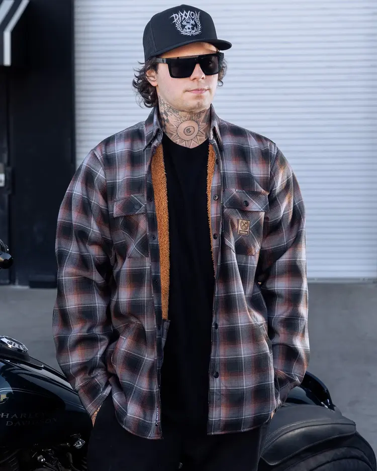 Dixxon Dixxon Copperline Sherpa Flannel|  Black/Orange