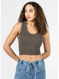 C'est Moi Cest Moi Bamboo Rib Deep Scoop Tank | Oliveos