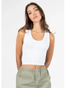 C'est Moi Bamboo Rib Deep Scoop Tank | Black One Size