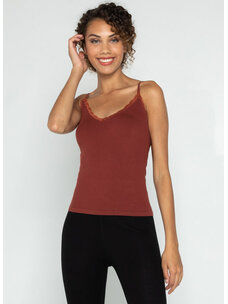 C'est Moi Cest Moi Bamboo Tank With Lace | Brandy  One Size