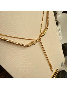 Pika & Bear Cenchoa Double Snake Layered Necklace | Gold