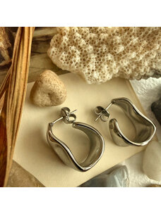 Pika & Bear Moore Textured Hoop Earrings | Silver