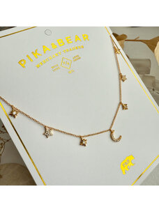 Pika & Bear Andromeda Stars & Moon Charm Necklace | Gold