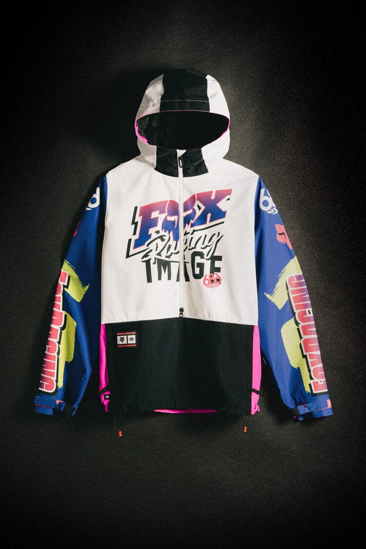 686 Technical Apparel Men's 686 Fox Racing Shell Anorak | Fox White Colorblock