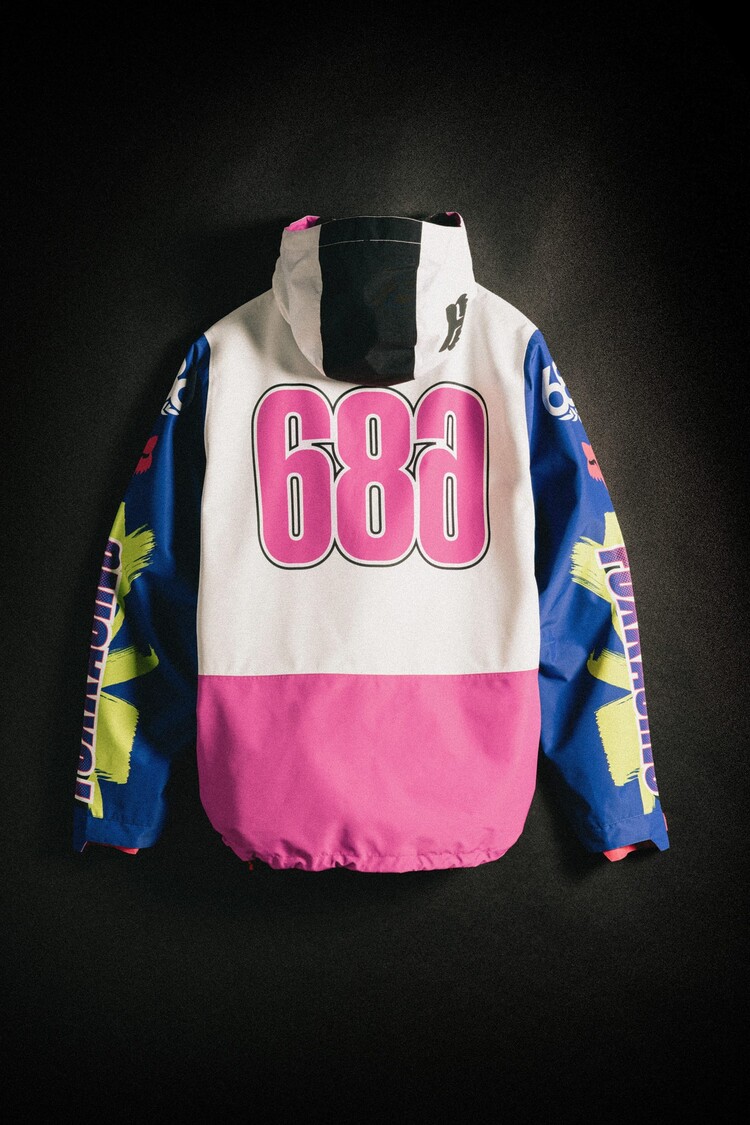 686 Technical Apparel Men's 686 Fox Racing Shell Anorak | Fox White Colorblock
