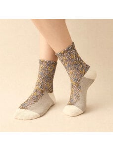 Pika & Bear Pika & Bear Brueghel Floral Applique And Pointelle Crew Sock