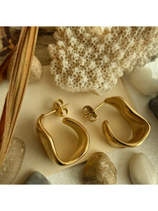 Pika & Bear Moore Textured Hoop Earrings | Gold