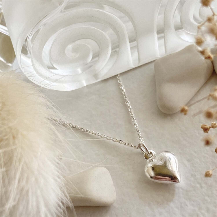 Pika & Bear Adore Tiny Heart Charm Necklace |Sterling Silver