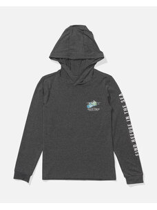 Salty Crew Surface Boys Hood Sunshirt | Charcoal Heather