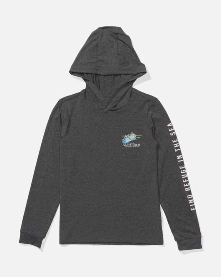 Salty Crew Salty Crew Surface Boys Hood Sunshirt | Charcoal Heather