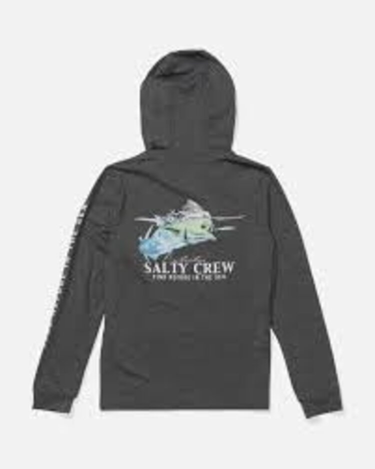 Salty Crew Surface Boys Hood Sunshirt | Charcoal Heather