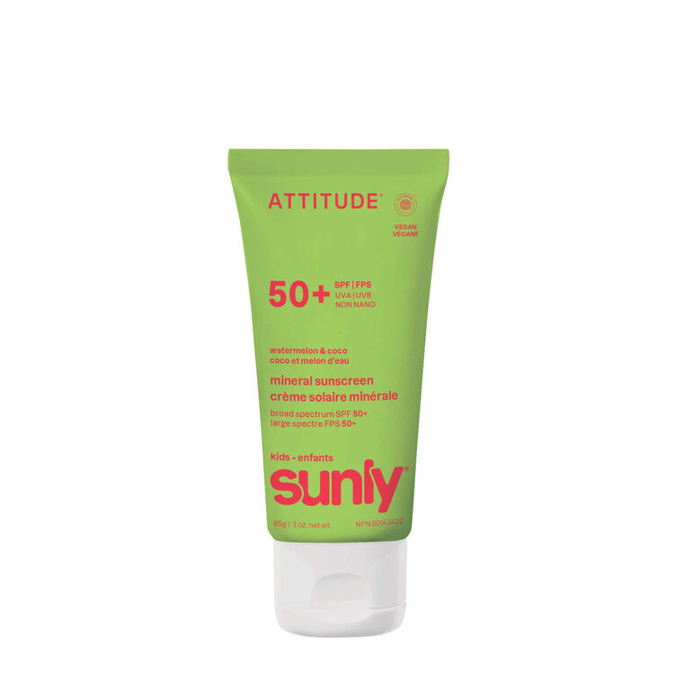 Attitude Kids' Face & Body Sunscreen SPF 50 | Watermelon & Coco