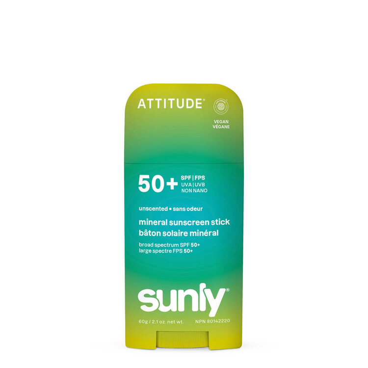 Attitude Face & Body Sunscreen Stick SPF 50 | Unscented