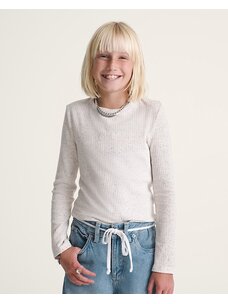 Vans Girl's Teri Confetti Rib Long Sleeve | Marshmallow
