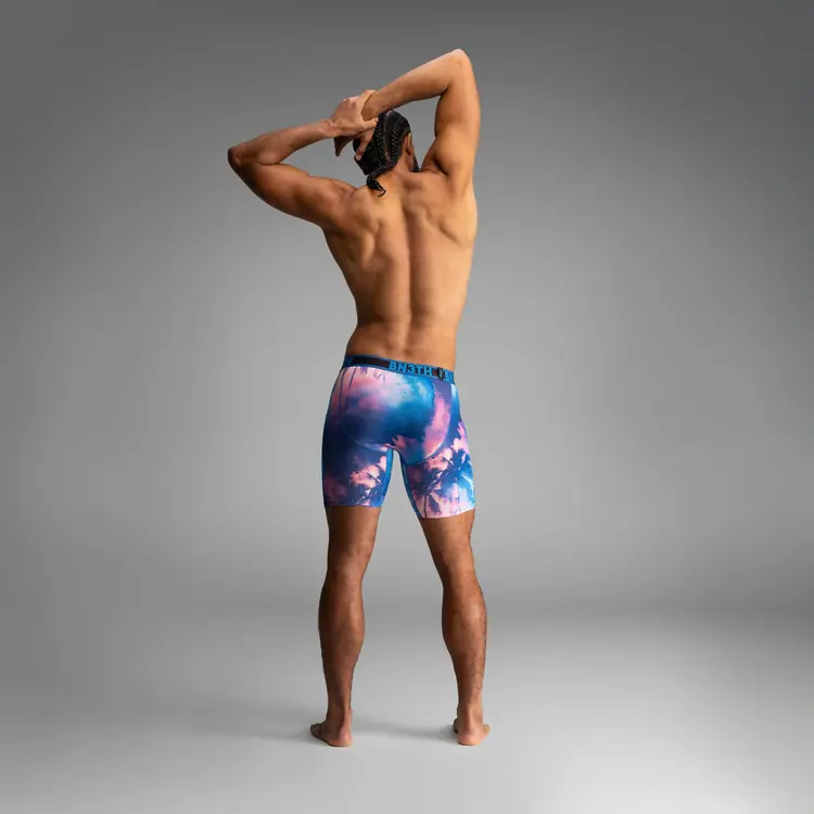 BN3TH Pro Flex Max Boxer Brief | Smokey Palms-Blue Lolite