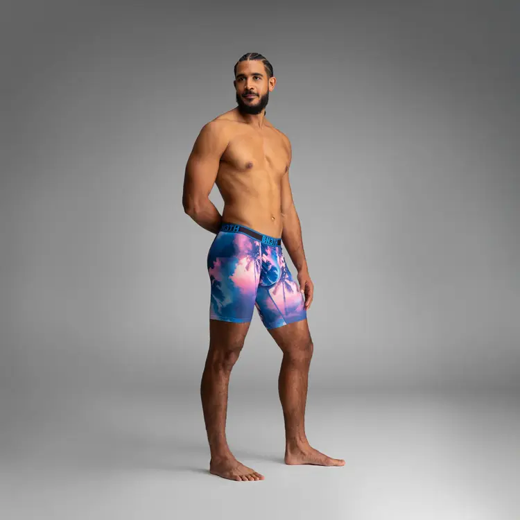 BN3TH Pro Flex Max Boxer Brief | Smokey Palms-Blue Lolite