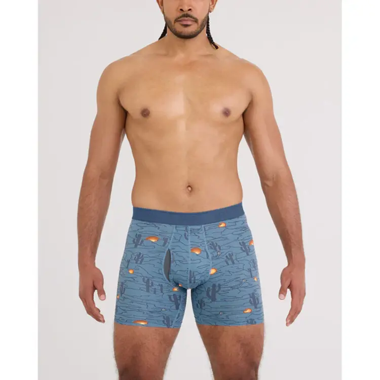 Saxx Quest Quick-Dry Mesh Boxer Brief Fly | Canyonlands-Washed Blue