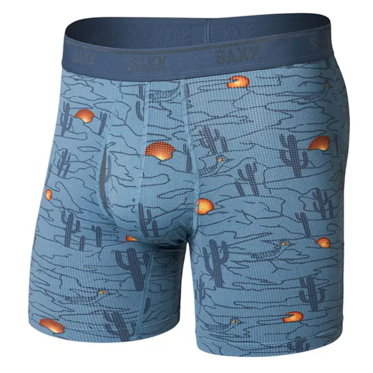 Saxx Quest Quick-Dry Mesh Boxer Brief Fly | Canyonlands-Washed Blue