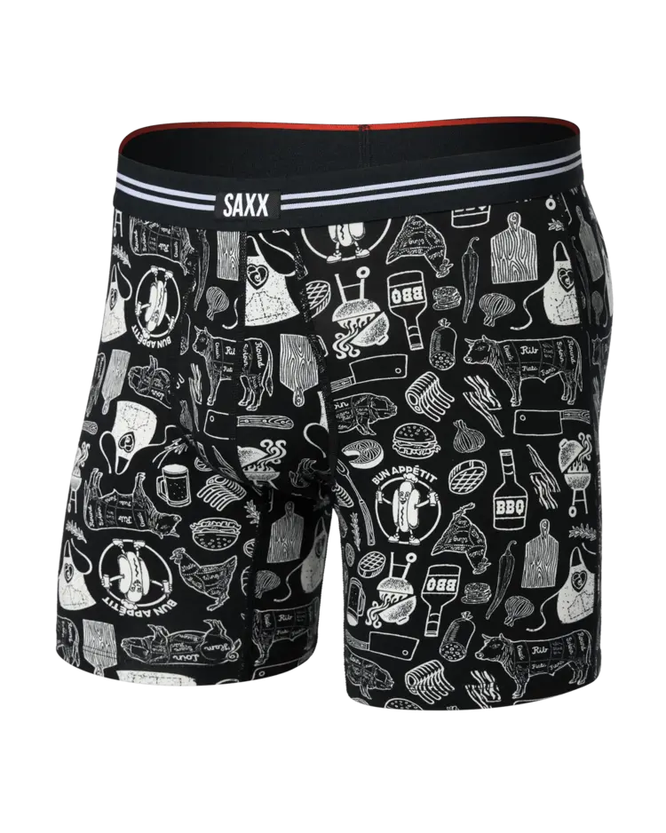Saxx Vibe Xtra Soft Comfort Boxer Brief Fly | Bun Appetit-Black