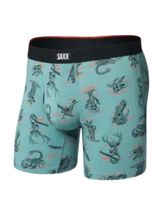 Saxx Vibe Xtra Soft Comfort Boxer Brief Fly | Western Weird-Washed Teal