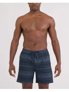 Saxx Saxx Sea To Shore 2N1 Volley Short 6" | Agitated Stripe-Indigo