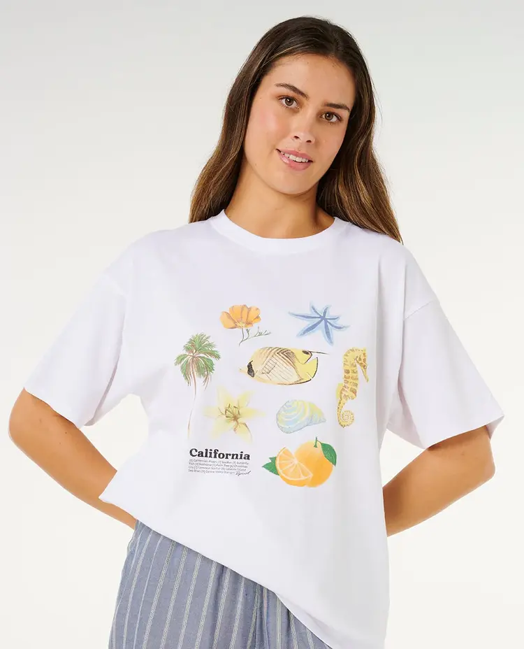 Rip Curl Poolside Heritage Tee | Optical White
