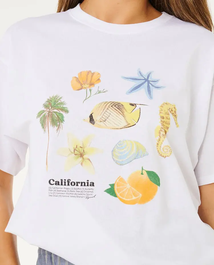 Rip Curl Poolside Heritage Tee | Optical White