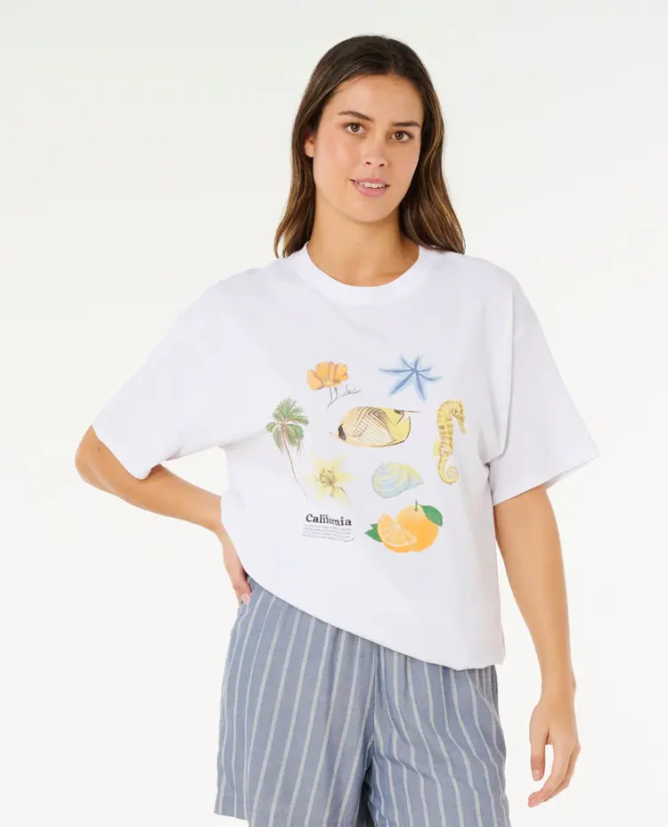 Rip Curl Poolside Heritage Tee | Optical White