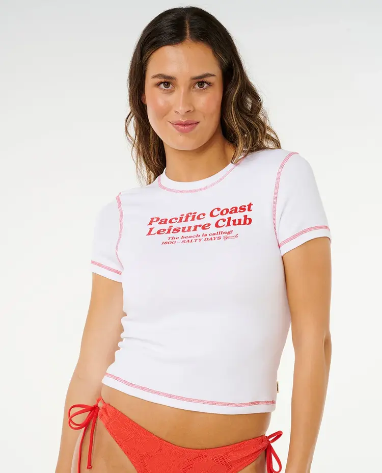 Rip Curl Pacific Coast Fitted Tee | Optical White