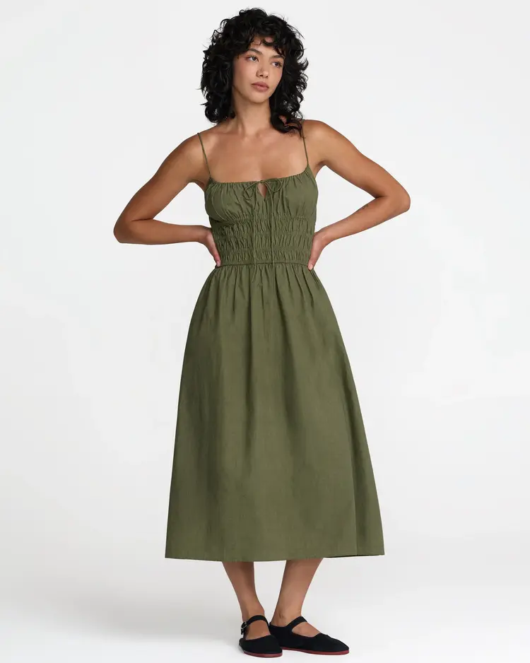 RVCA Raya Midi Dress | Olive