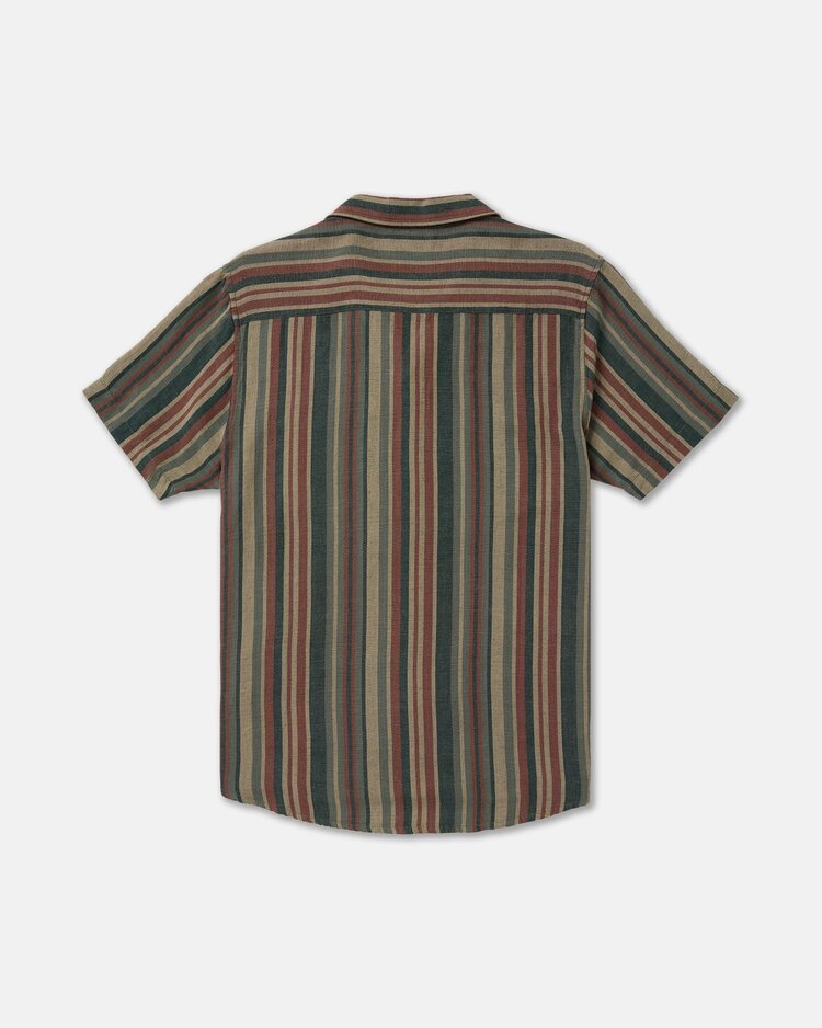 RVCA Exotica Stripe Short Sleeve Shirt | Sage Leaf