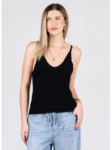 C'est Moi Cest Moi Seamless Smocked Cami | Black