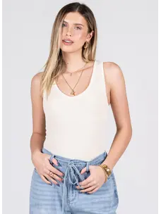 C'est Moi Cest Moi Seamless Textured Tank | Ivory