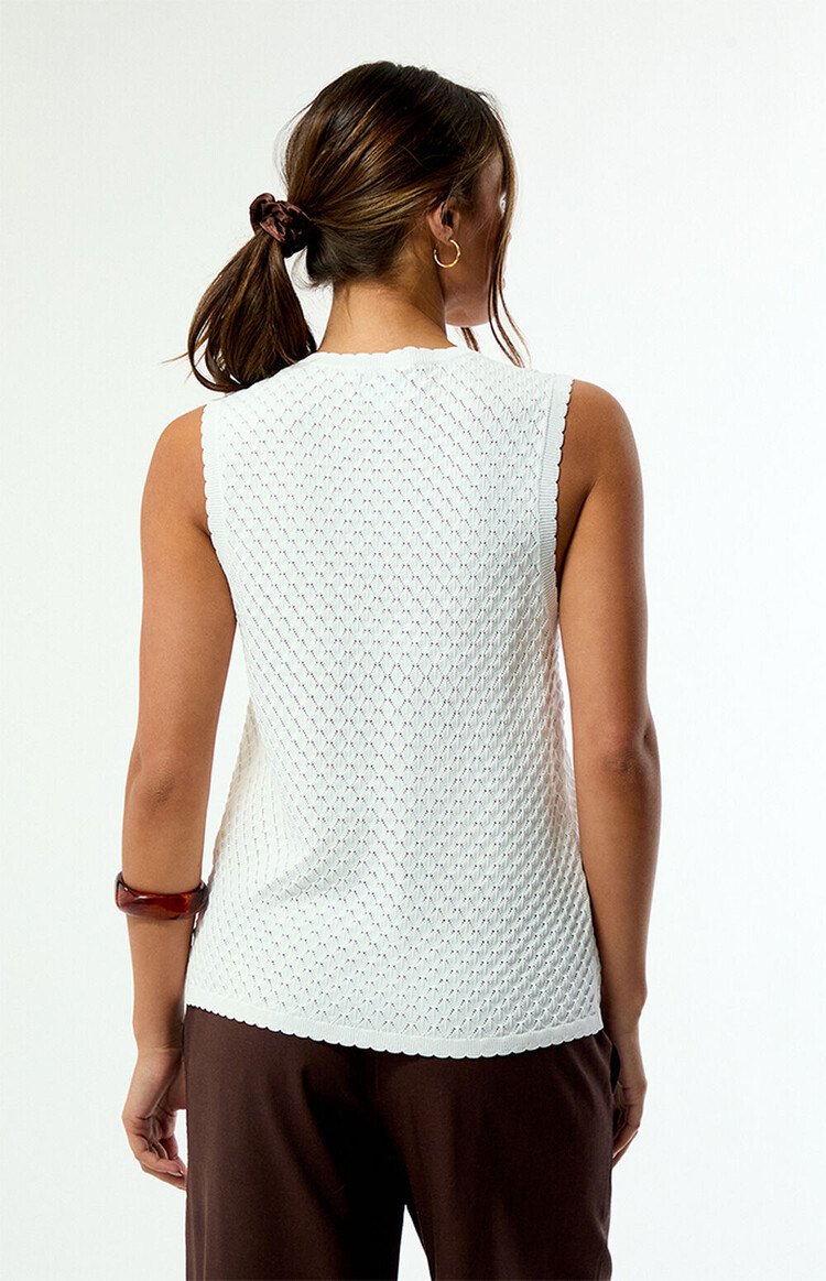 Rhythm Gigi Longline Knit Vest | White